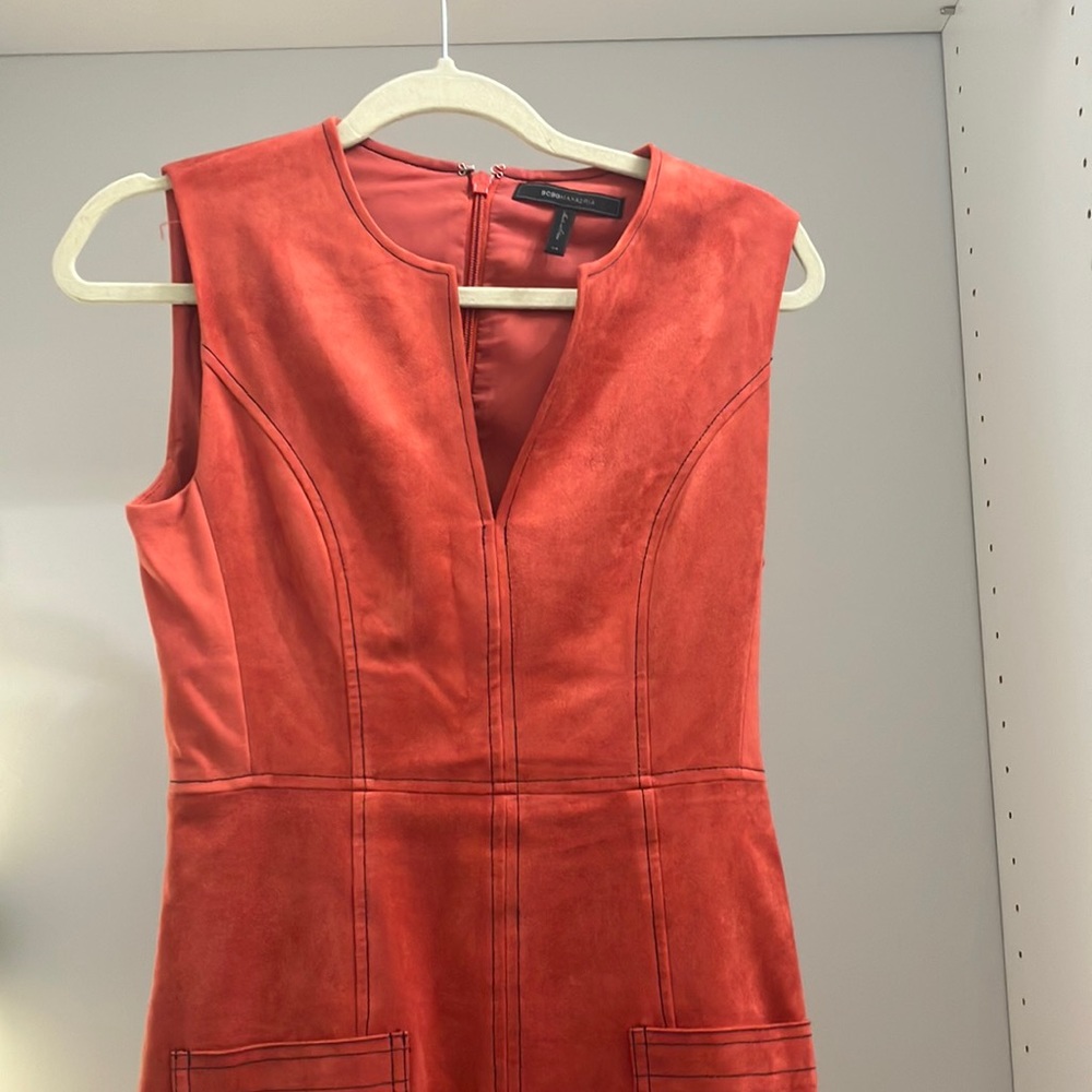 Faux velvet dress.